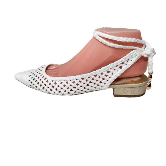 Antonio Melani Jennifer Sumko Women's Size 6 Lace Up Sling back White Flats 274 - Picture 5 of 10